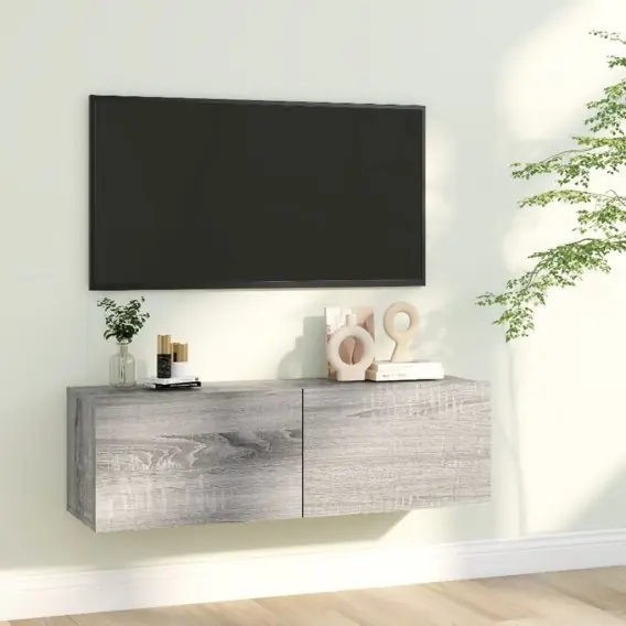 Ścienna szafka pod telewizor, przydymiony dąb, 100x30x30 cm Lumarko! - Hurtownia wielobranżowa Lumarko Zamów teraz